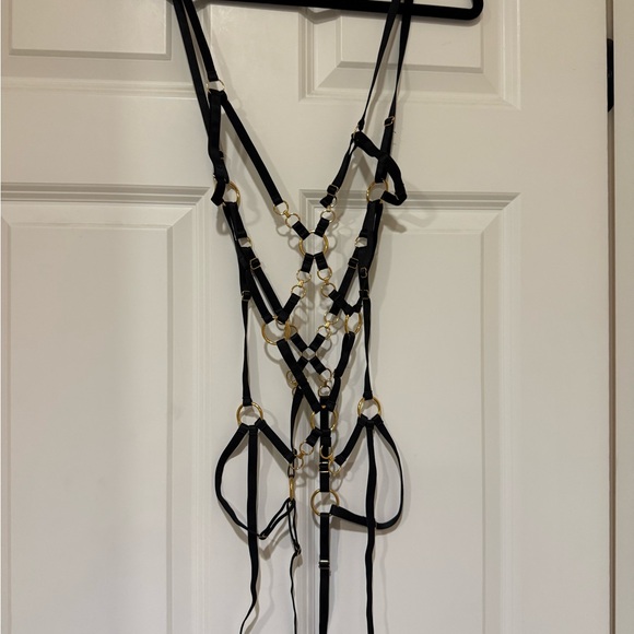 Bordelle Kleio Multi-style Harness Bodysuit In Black - Picture 4 of 8